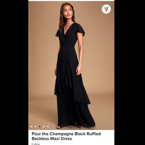 Gorgeous formal black maxi dress- like new